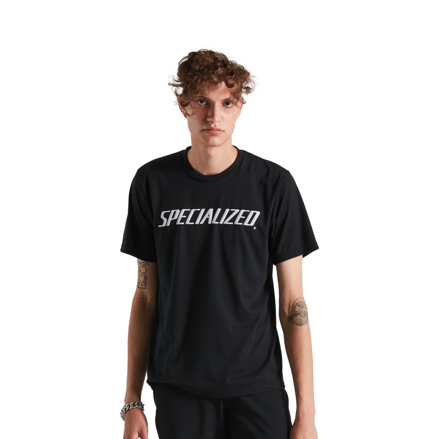 Mens Wordmark Short Sleeve T-Shirt in Black