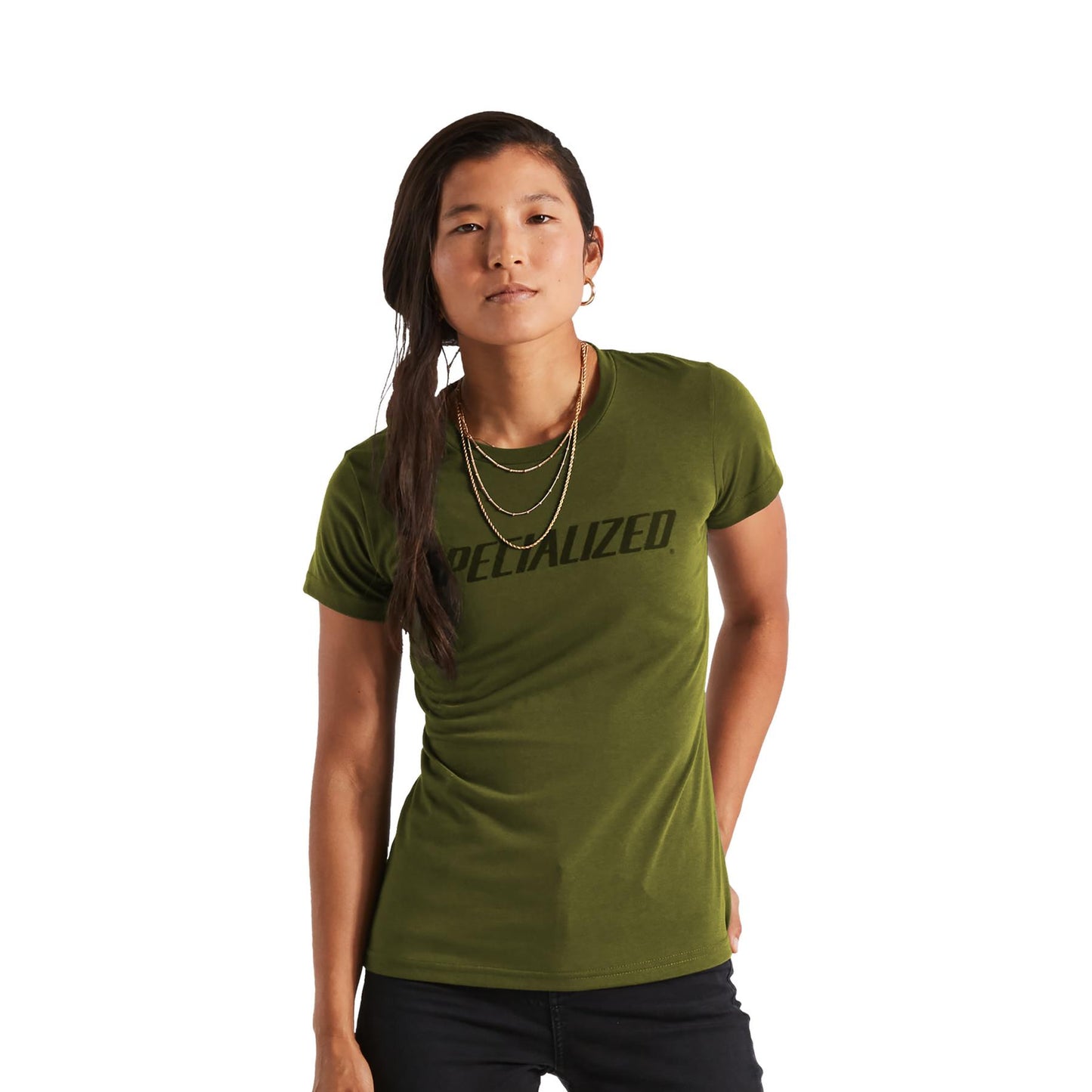 Women's Wordmark Short Sleeve T-Shirt in Olive Green