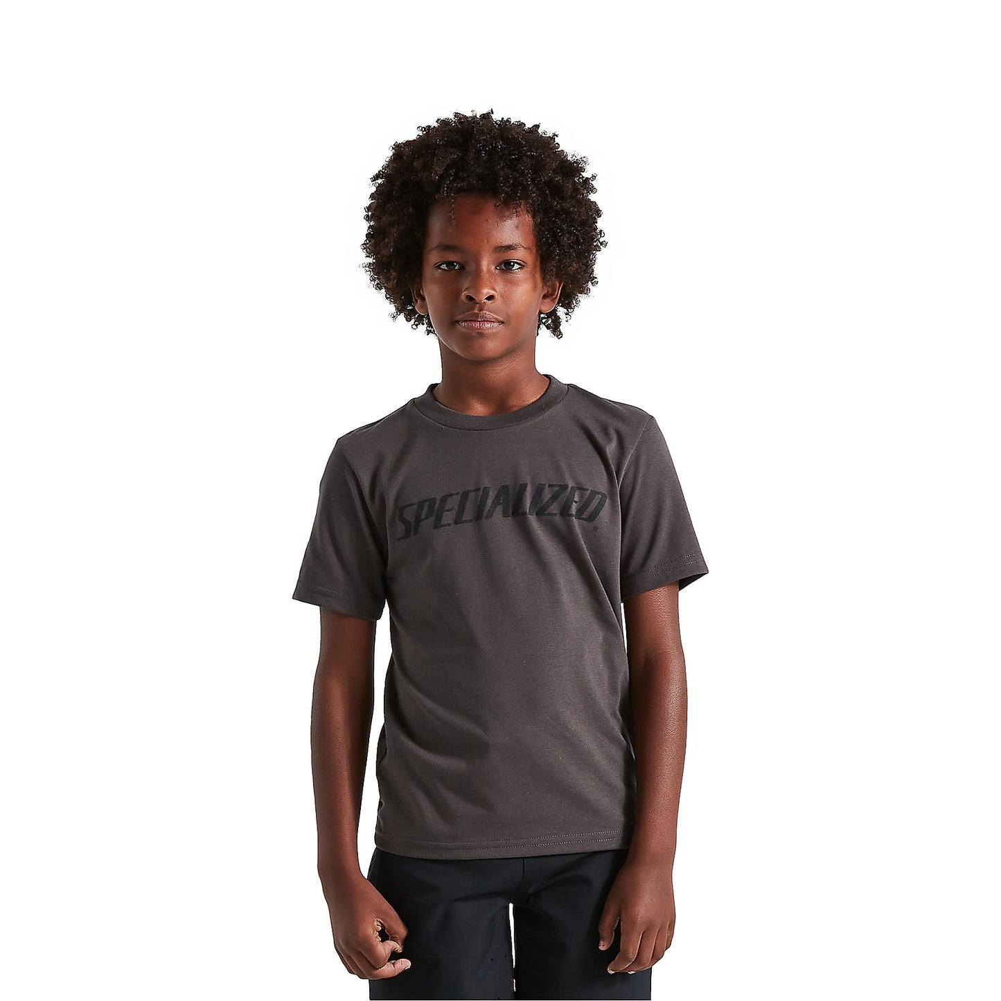 Youth Wordmark Short Sleeve T-Shirt in Charcoal