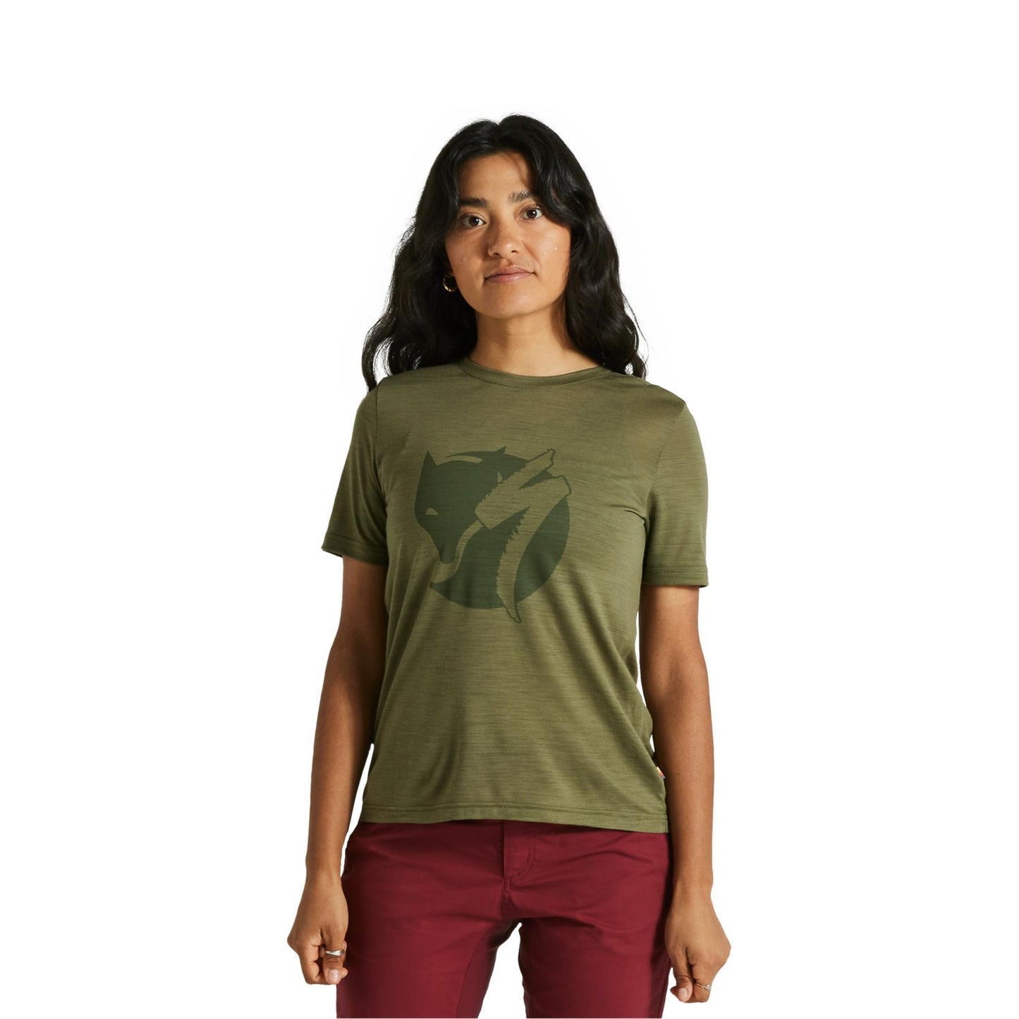 Women's Specialized/Fjllrven Wool Short Sleeve Tee in Green