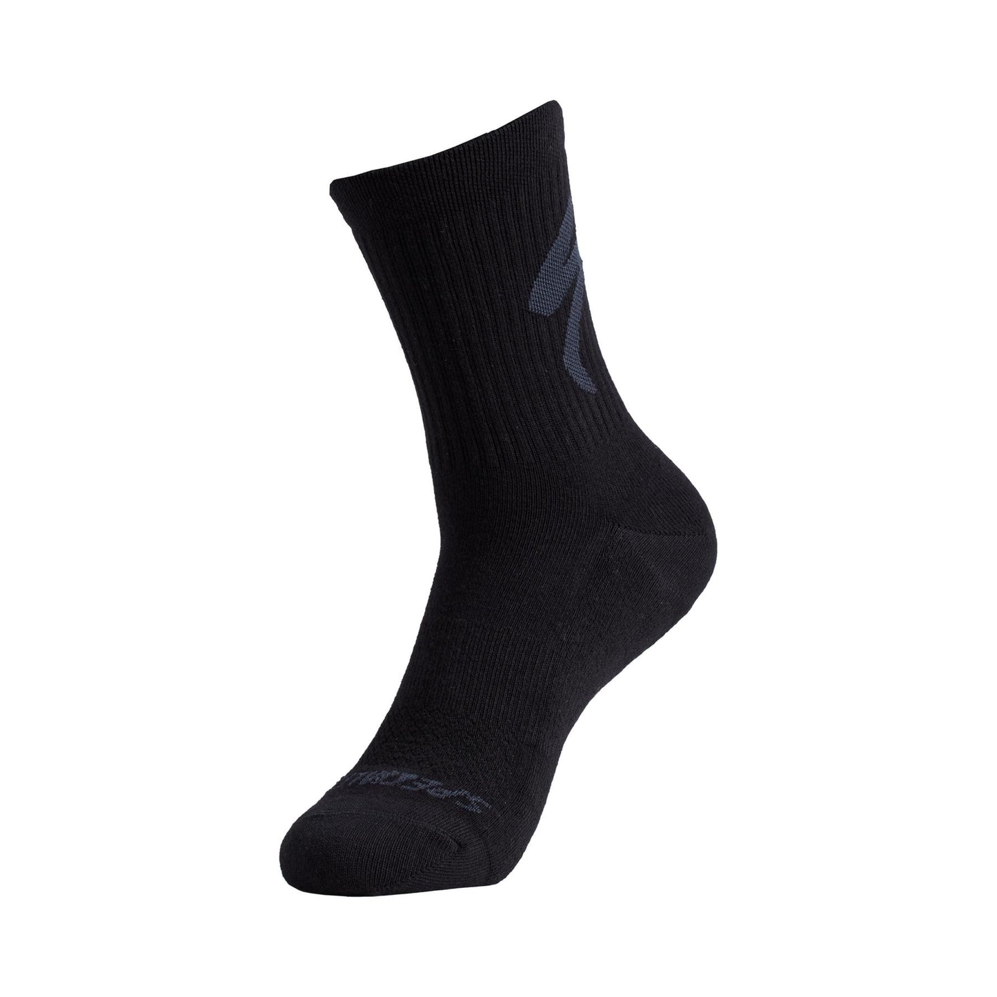 Cotton Tall Logo Socks in Black