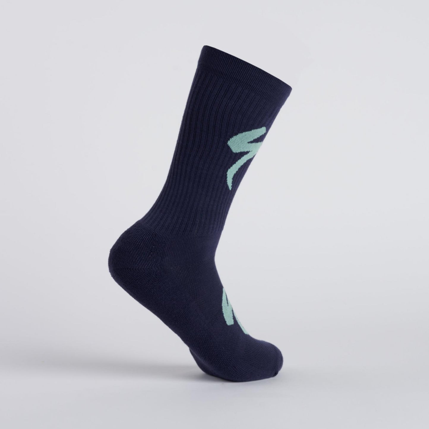 Techno MTB Tall Logo Socks in Dark Navy/White Sage