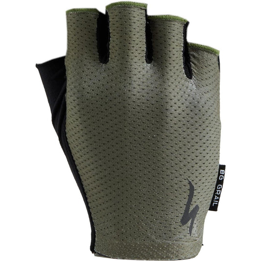 Men's Body Geometry Grail Short Finger Gloves in Oak Green
