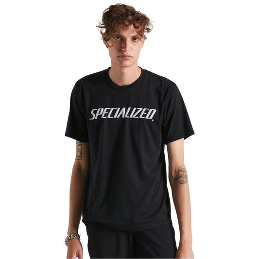 Mens Wordmark Short Sleeve T-Shirt in Black