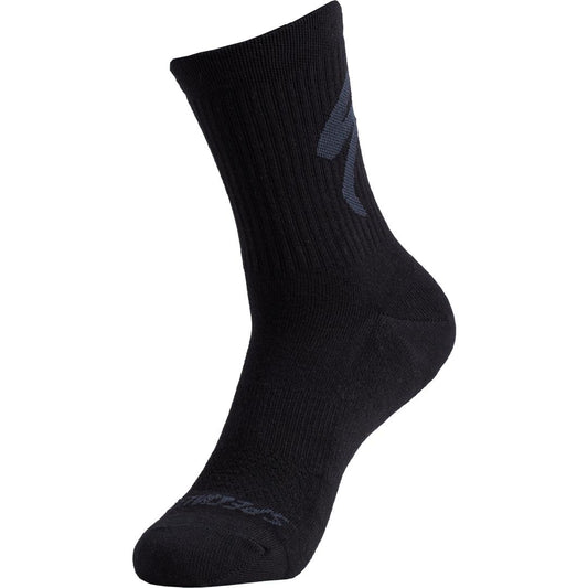 Cotton Tall Logo Socks in Black