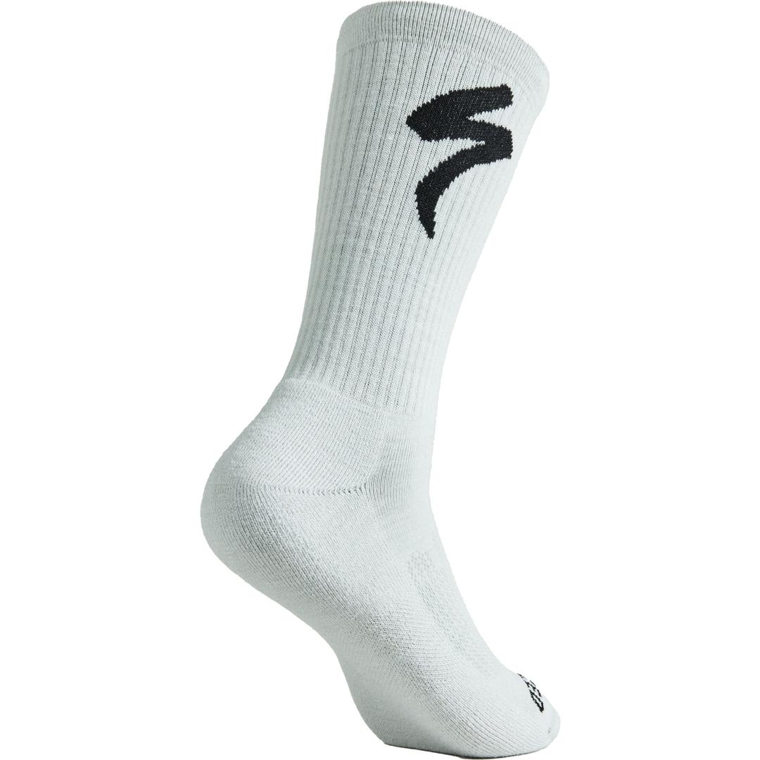 Merino Midweight Tall Logo Socks in Dove Grey