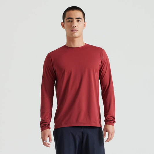 Men's Gravity Training Long Sleeve Jersey in Garnet Red