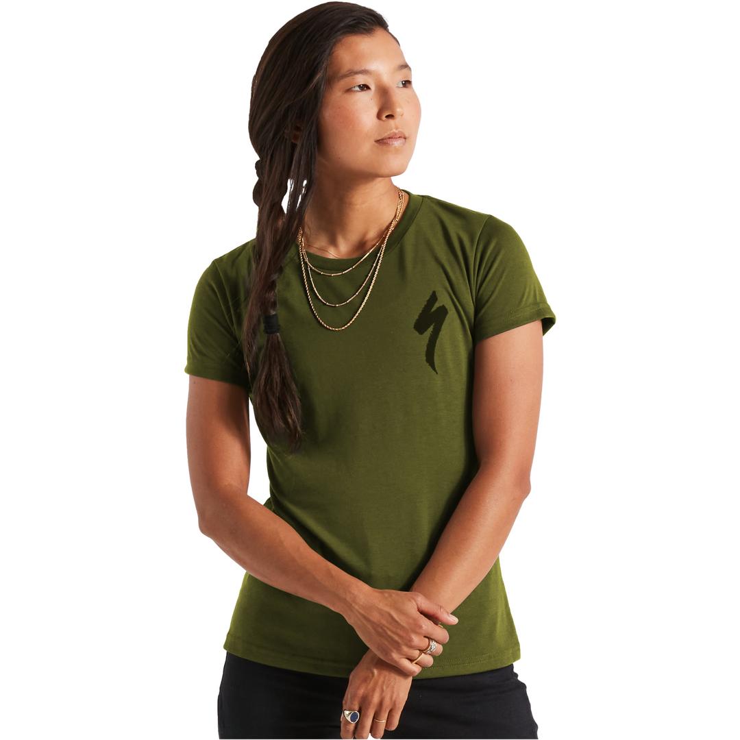 Women's S-Logo Short Sleeve T-Shirt in Olive Green